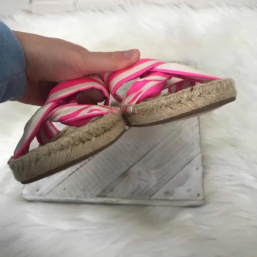 J.Crew Striped Twisted Knot Espadrille Sandals Size 8.5
